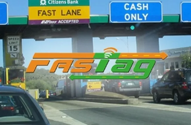A FASTag electronic toll collection lane